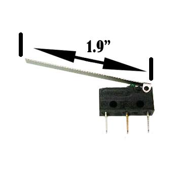 Sub-microswitch with 1.9" Straight Flat Actuator